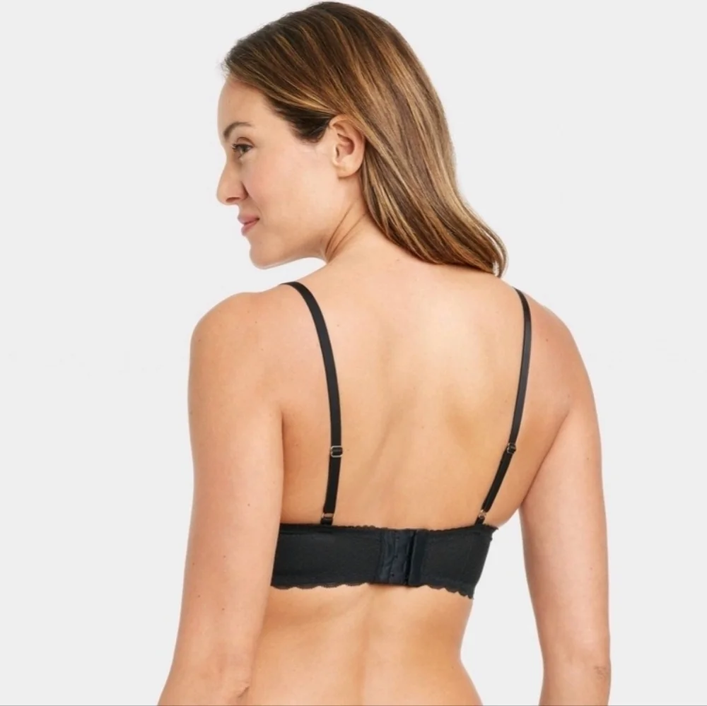 Auden Unlined‎ Scalloped Lace Bra - Black - 34C